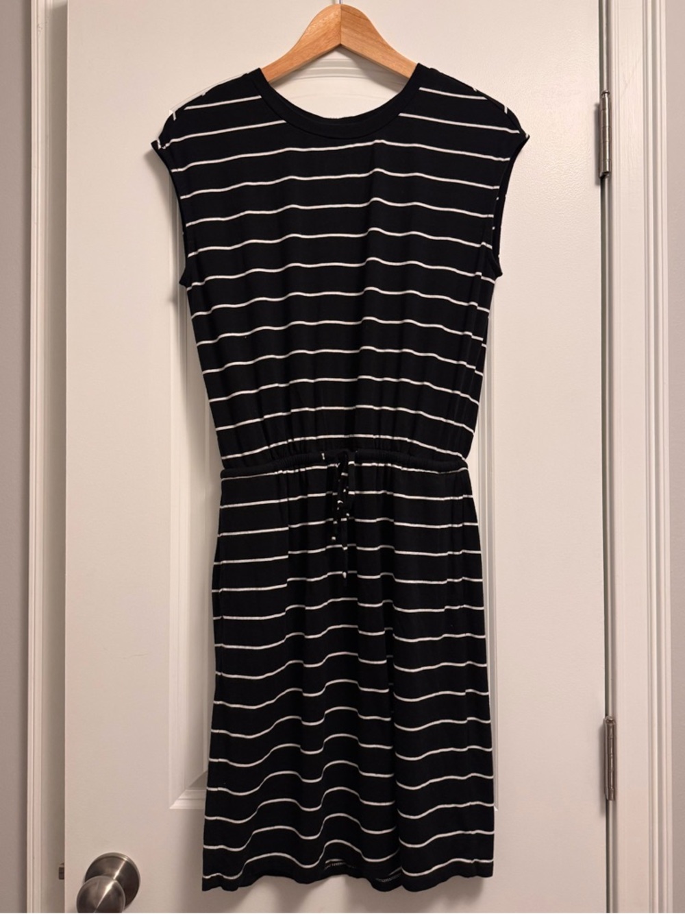Banana Republic Black Dress with White Stripes